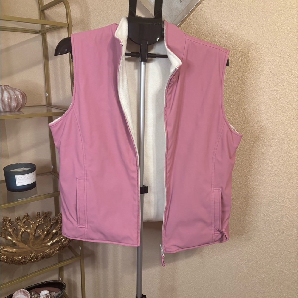 Women’s‎ Izod Reversible Pink Windbreaker Vest Size Large